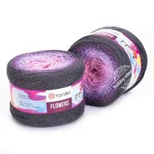 YarnArt Flowers 276 Розовый Фиолетовый Серый