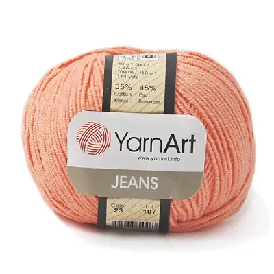 Пряжа Джинс (YarnArt Jeans), 50 г / 160 м, 23 оранжевый-0
