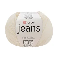 Пряжа YarnArt "JEANS" (50 г) 03 (молочный)
