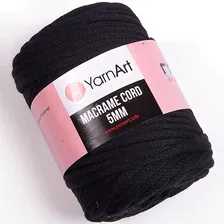 Пряжа Yarnart MACRAME CORD 5 MM 750 черный