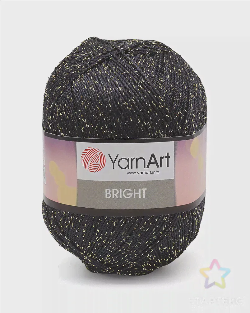 Пряжа YarnArt 'Bright' 90гр 340м (80% полиамид, 20% металлик) (105 черный-золото) черный-золото
