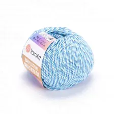 Пряжа YarnArt Baby Cotton Multicolor цвет №5201 Синий / Бирюза / Белый
