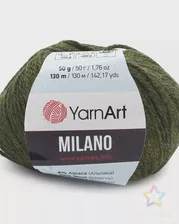 Пряжа YarnArt 'Milano' 50гр 130м (8% альпака, 20% шерсть, 8% вискоза, 64% акрил) (874 болотный) болотный