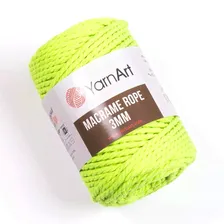 Пряжа YarnArt Macrame Rope 3mm цвет 801 ярко-салатовый